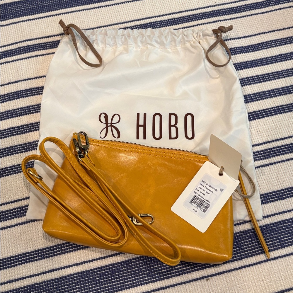 NWT HOBO Darcy Crossbody in Polished Leather - Sun Glow - Picture 3 of 13